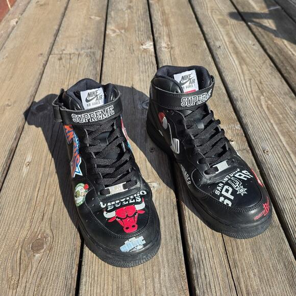 Nike Air Force 1 Mid "Supreme NBA Black" - Picture 4 of 7